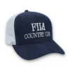 Casquette Fila Cody en velours côtelé bleu marine avec dos en maille et motif brodé