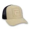 Casquette Turo Large F-Box en daim brodé ton sur ton avec dos en maille, beige classique