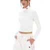 Haut à col roulé court Heidi, couleur crème