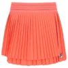 Jupe de tennis plissée croisée pour femme, orange fluo