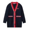 Manteau en maille « Navy Red »