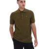 Polo en maille texturée Sander, vert olive foncé