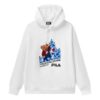 Pull de sport ample à capuche et manches longues, blanc