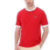 T-shirt à col et poignets côtelés Marconi Essential, rouge chinois