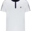 T-shirt de tennis blanc à col Henry pour homme