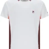 T-shirt de tennis à col rond blanc pour homme
