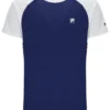 T-shirt de tennis unisexe à col rond bleu marine
