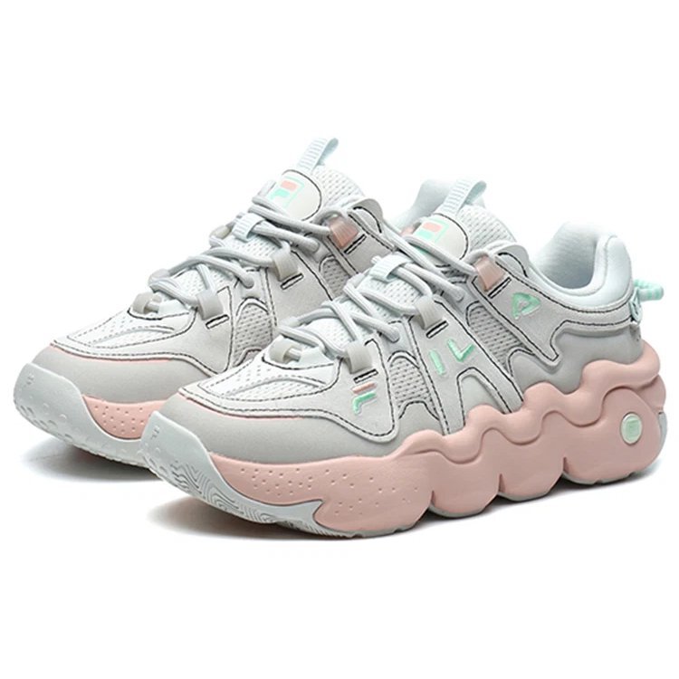 Baskets basses Barricade « Gris, rose et blanc »