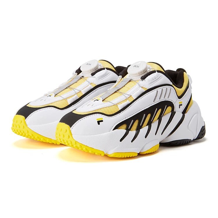 Baskets basses vintage « Blanc Jaune Noir »