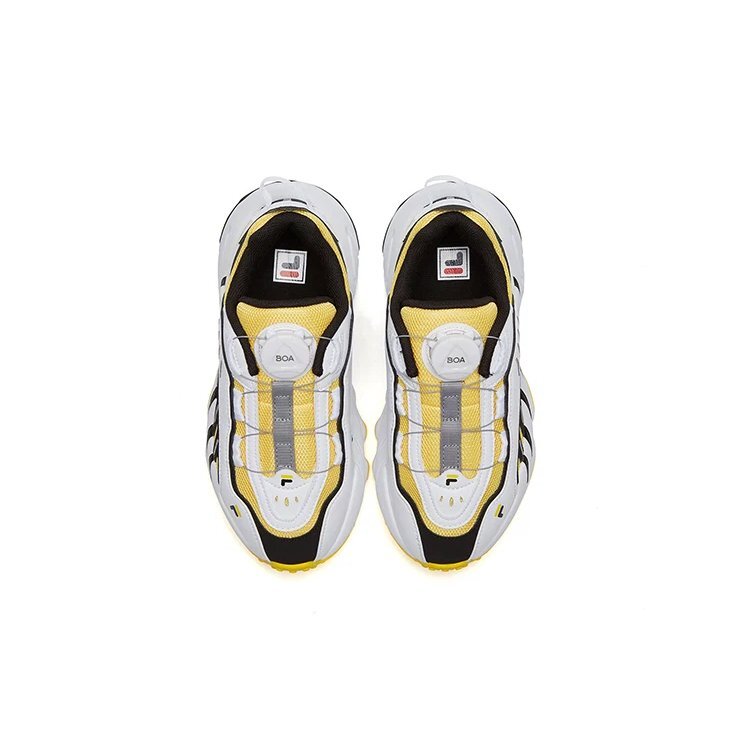 Baskets basses vintage « Blanc Jaune Noir »