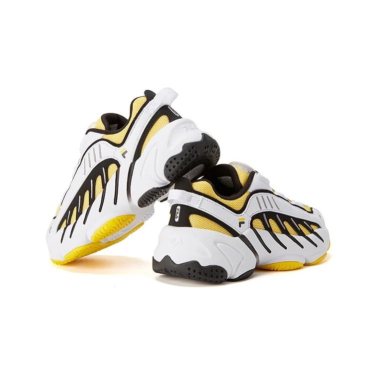 Baskets basses vintage « Blanc Jaune Noir »