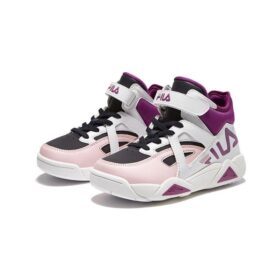 Baskets Cage TC « Blanc, violet, rose »