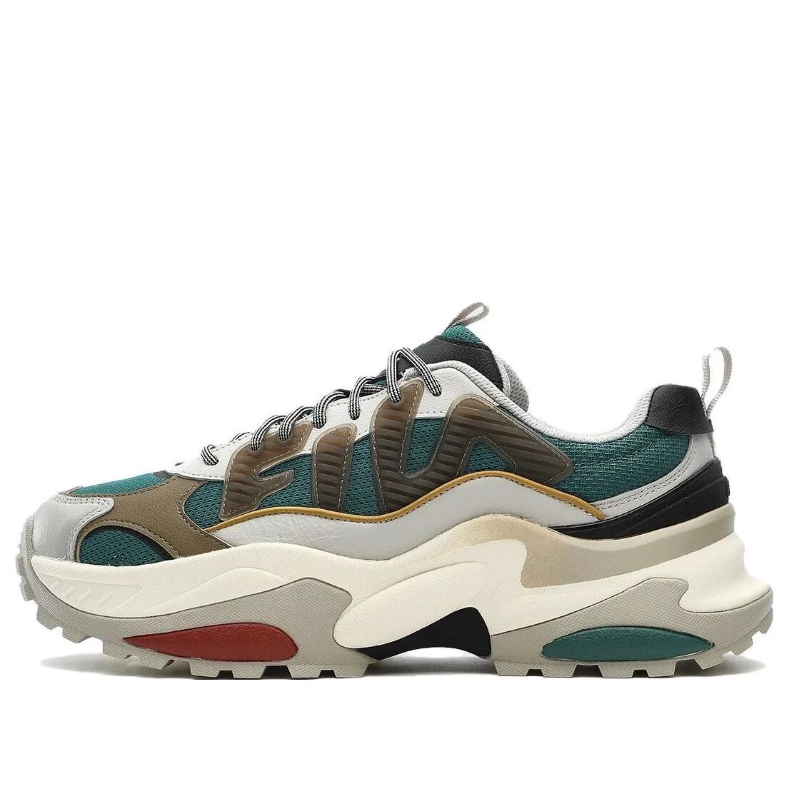 Baskets Cella « Beige Vert Marron »