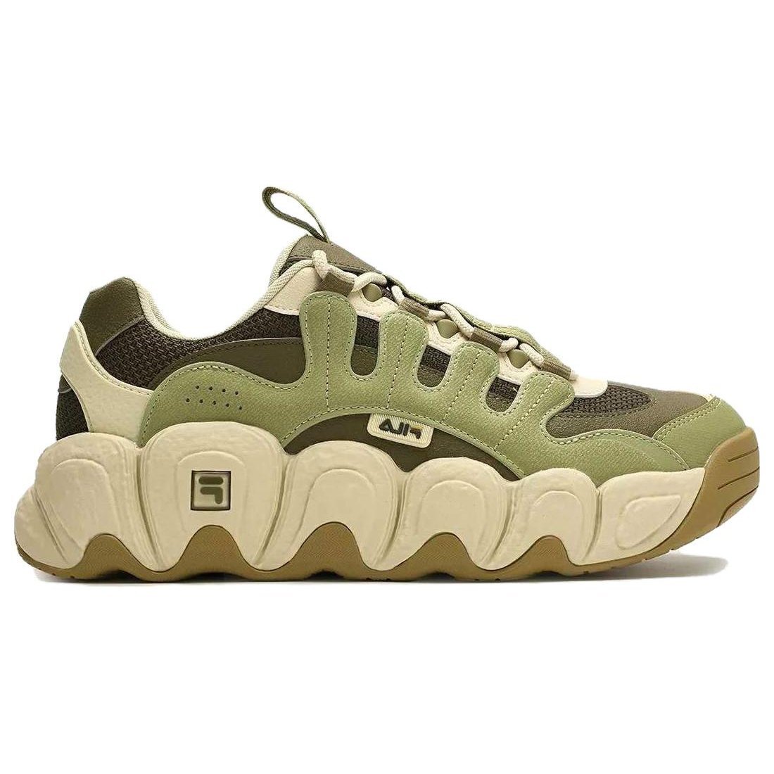 Baskets chunky CROISSANT « Green Beige »