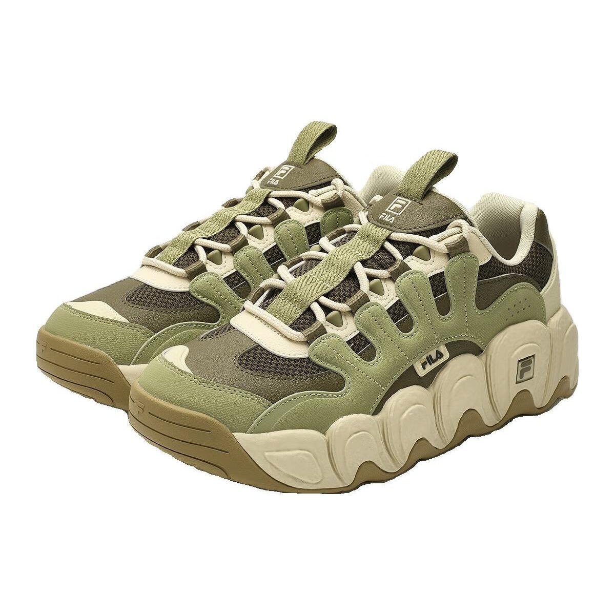 Baskets chunky CROISSANT « Green Beige »