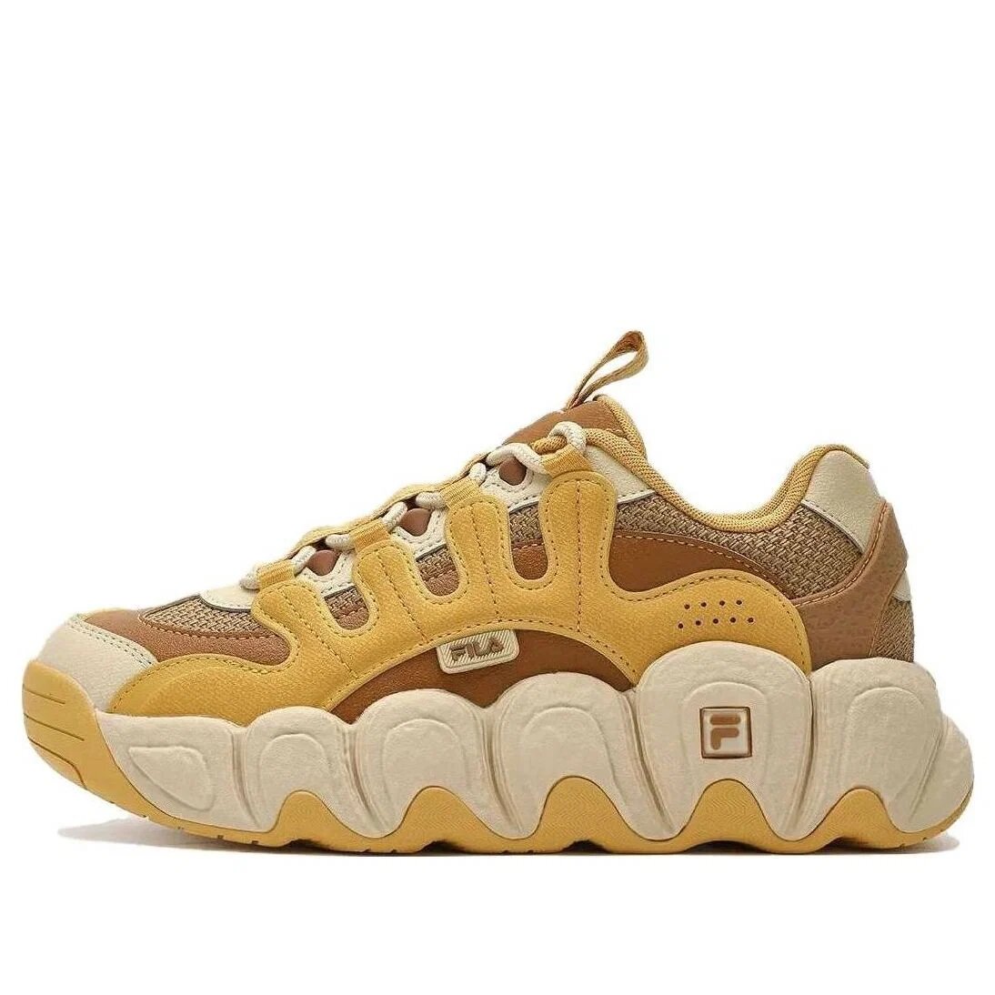 Baskets chunky CROISSANT « Jaune Marron »