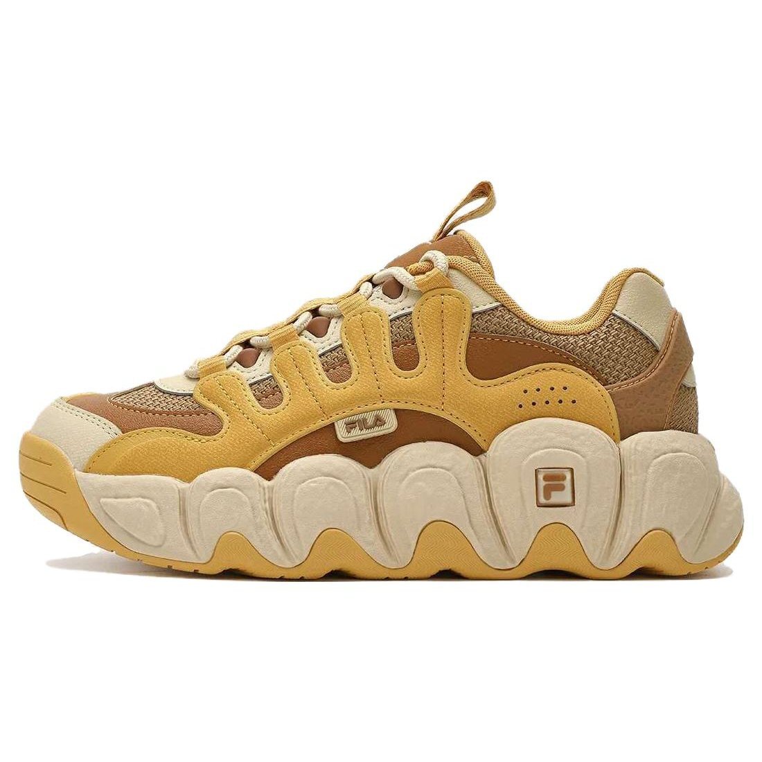 Baskets chunky CROISSANT « Jaune Marron »