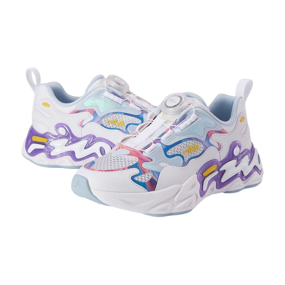 Baskets de course BOA « Blanc Bleu Rose »