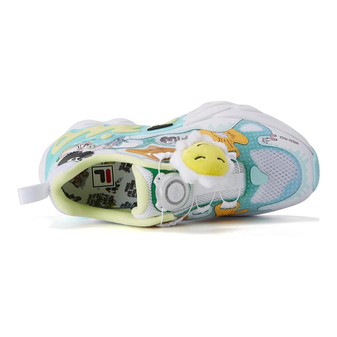 Baskets de course tendance « Blanc Bleu Jaune »