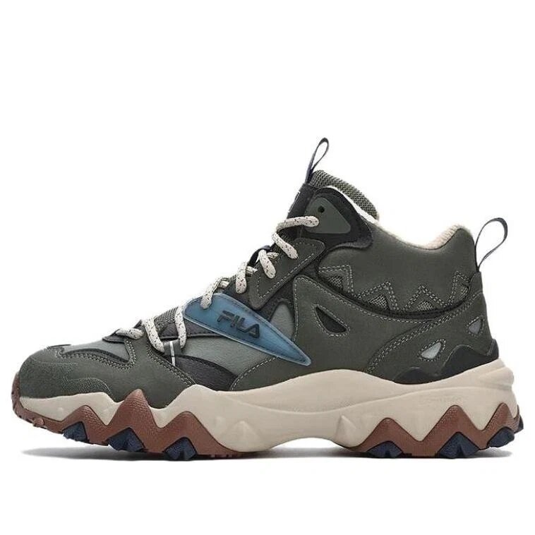 Baskets de sport vintage « Vert olive Blanc »