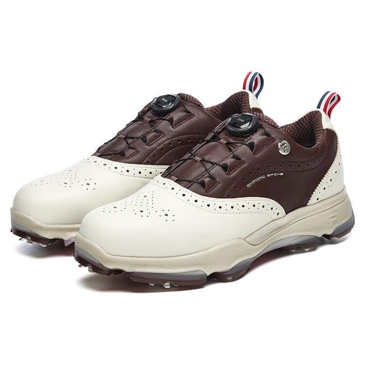 Baskets Golf Oxford Spike « Blanc-Marron »