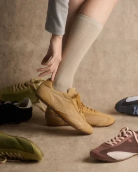 Baskets Ritmo en daim jaune pour femme