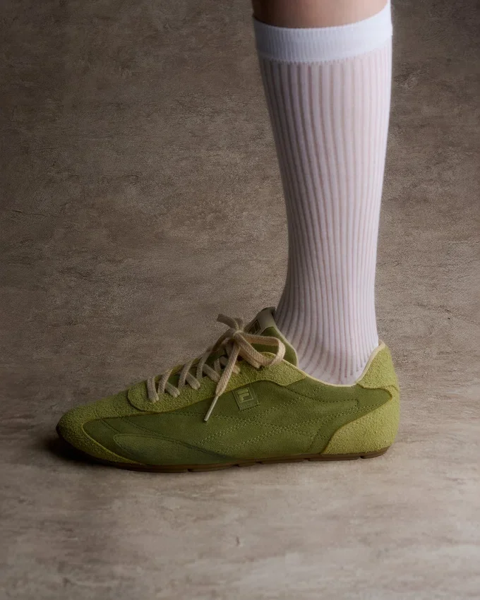 Baskets Ritmo en daim vert pour femme