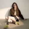 Baskets Ritmo en daim vert pour femme