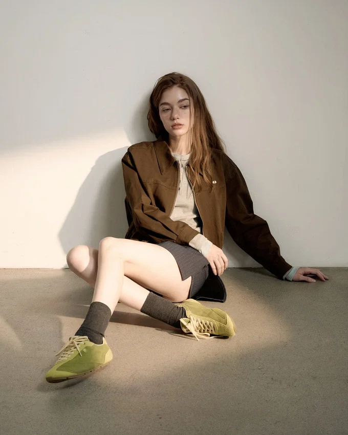Baskets Ritmo en daim vert pour femme