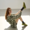 Baskets Ritmo en daim vert pour femme