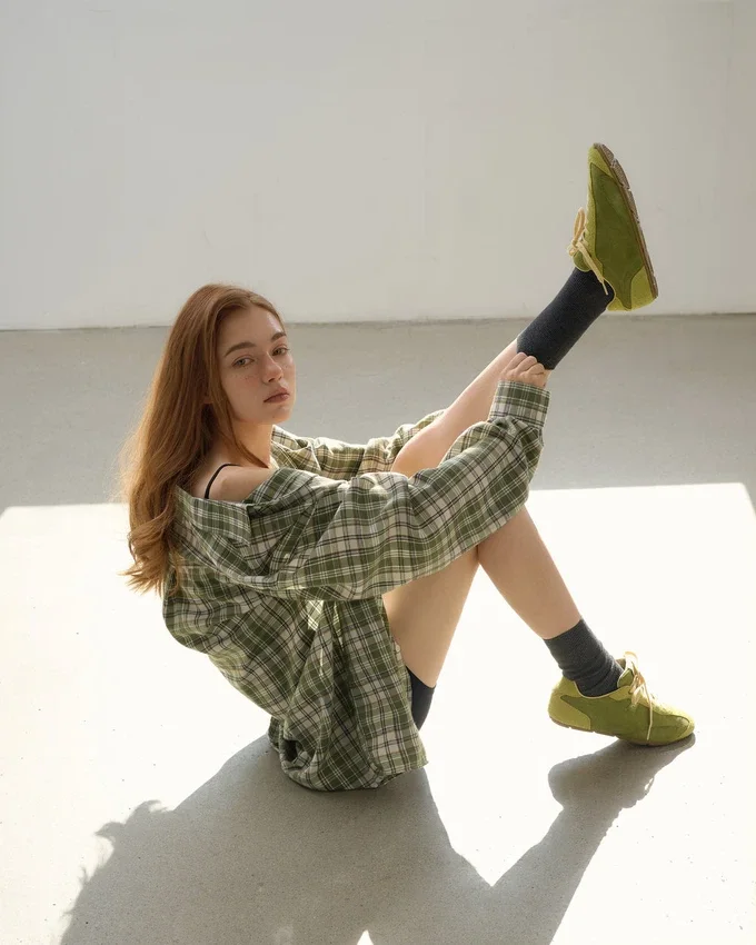 Baskets Ritmo en daim vert pour femme