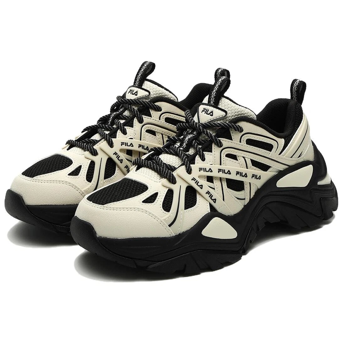 Baskets Sofia « Beige Noir »