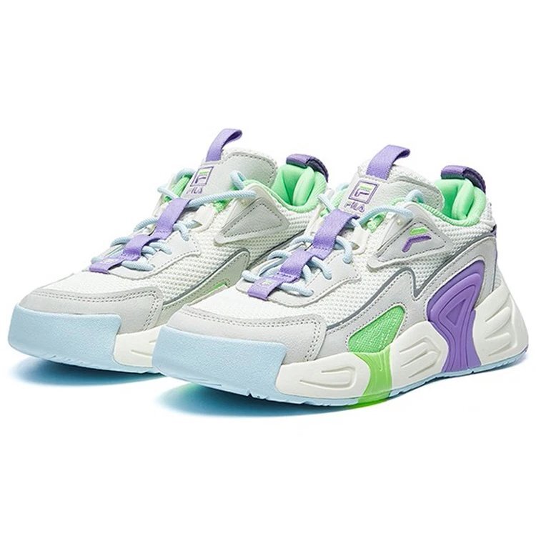 Baskets Swarm low swirl violet/blanc/gris