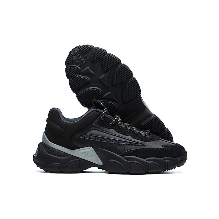 Baskets tendance, chaussures de course basses « Noir Gris »
