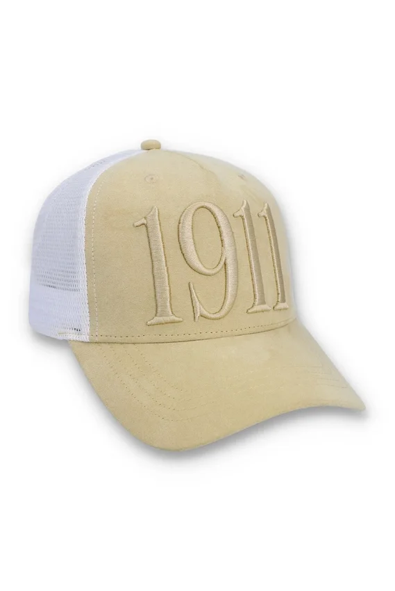 Casquette classique beige Hazza Large 1911 à dos en maille brodée