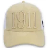Casquette classique beige Hazza Large 1911 à dos en maille brodée