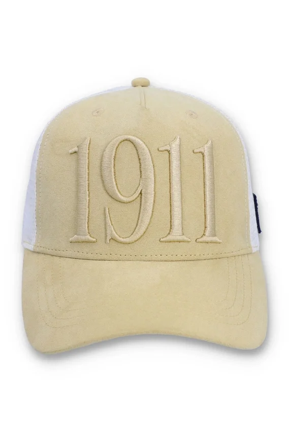 Casquette classique beige Hazza Large 1911 à dos en maille brodée