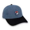 Casquette de baseball vintage en velours côtelé Clarke « Colour Block » indigo