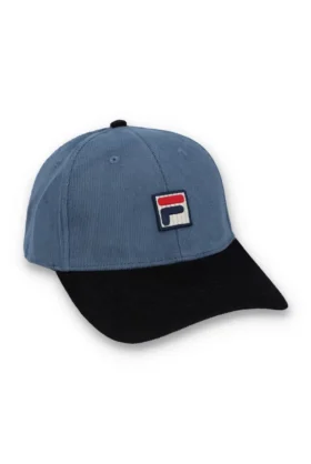 Casquette de baseball vintage en velours côtelé Clarke « Colour Block » indigo