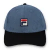 Casquette de baseball vintage en velours côtelé Clarke « Colour Block » indigo