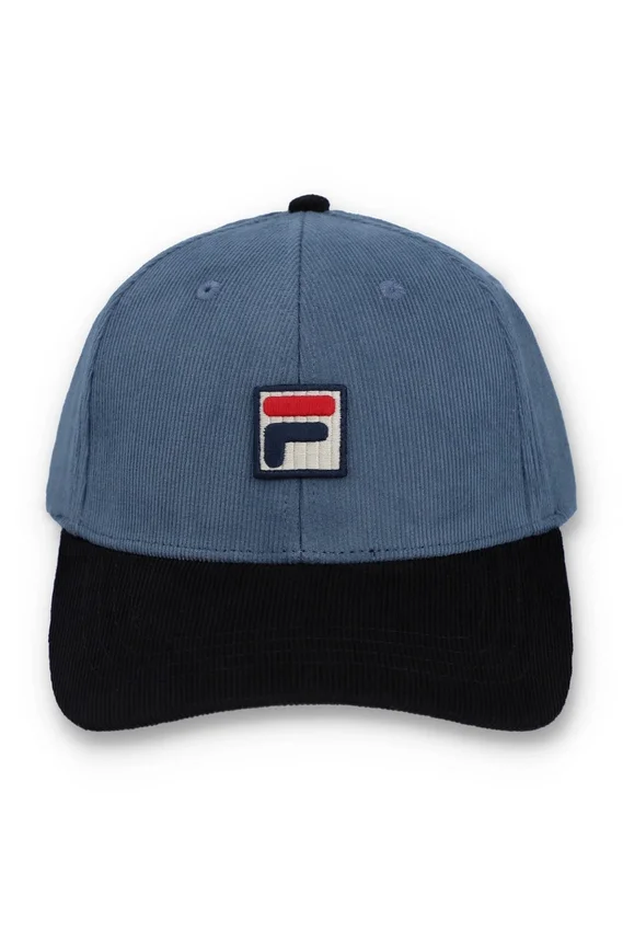 Casquette de baseball vintage en velours côtelé Clarke « Colour Block » indigo