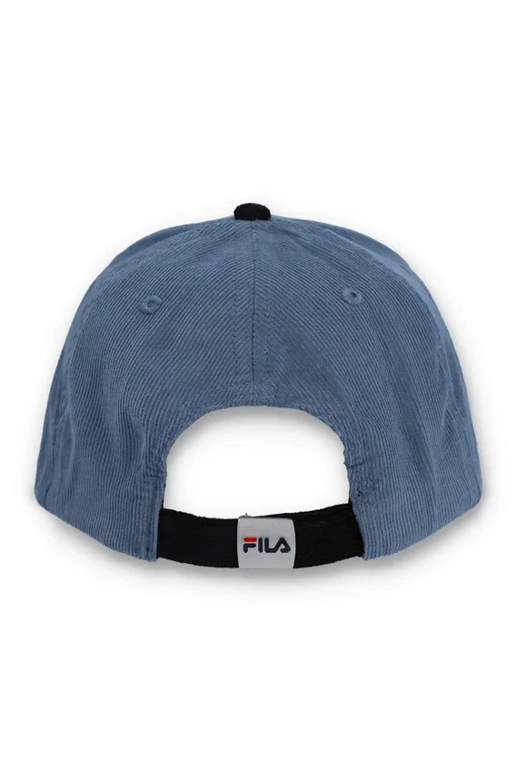 Casquette de baseball vintage en velours côtelé Clarke « Colour Block » indigo