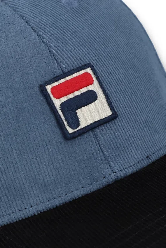 Casquette de baseball vintage en velours côtelé Clarke « Colour Block » indigo