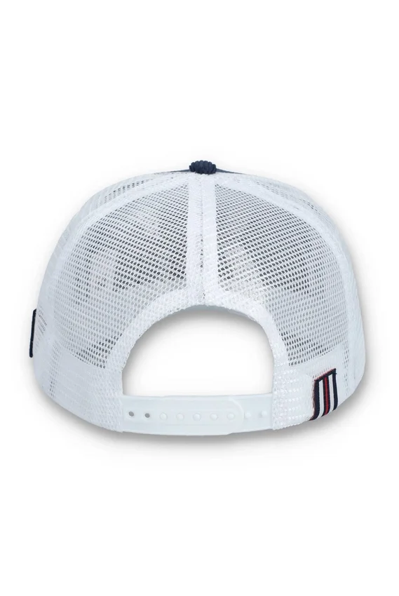 Casquette Fila Cody en velours côtelé bleu marine avec dos en maille et motif brodé