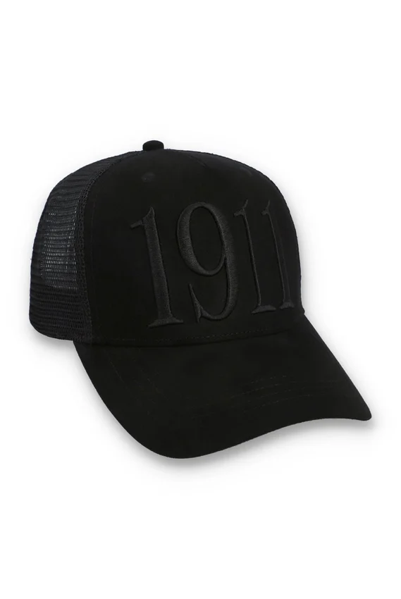 Casquette Hazza Large 1911 à dos en maille et broderie, noire