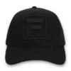 Casquette Turo Large F-Box en daim brodé ton sur ton avec arrière en maille, noire