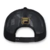 Casquette Turo Large F-Box en daim brodé ton sur ton avec arrière en maille, noire
