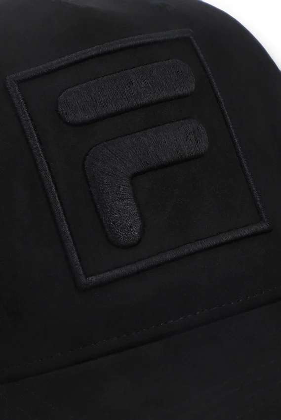 Casquette Turo Large F-Box en daim brodé ton sur ton avec arrière en maille, noire