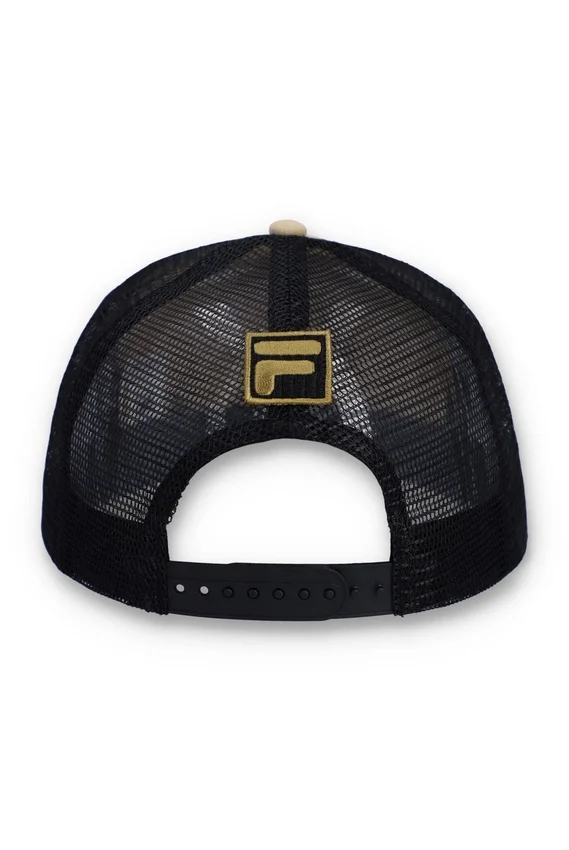 Casquette Turo Large F-Box en daim brodé ton sur ton avec dos en maille, beige classique