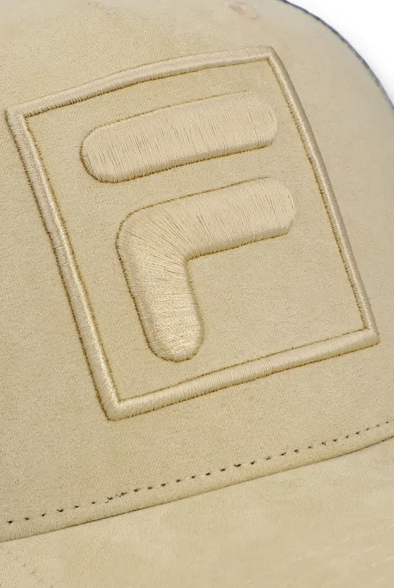 Casquette Turo Large F-Box en daim brodé ton sur ton avec dos en maille, beige classique